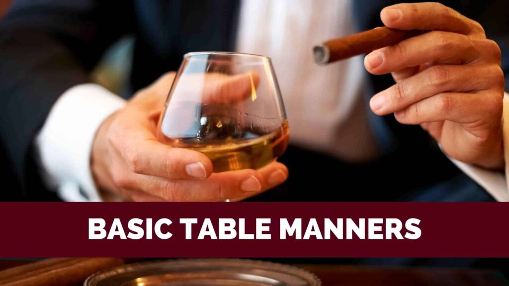 Practicing basic table manners 